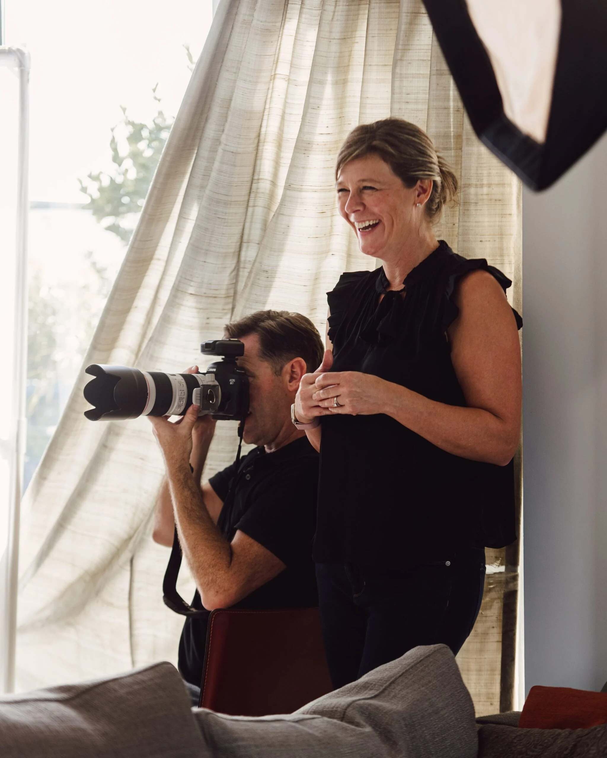 Lindsay Smith behind the scenes at Takt Agency photoshoot for client, Smoothies
