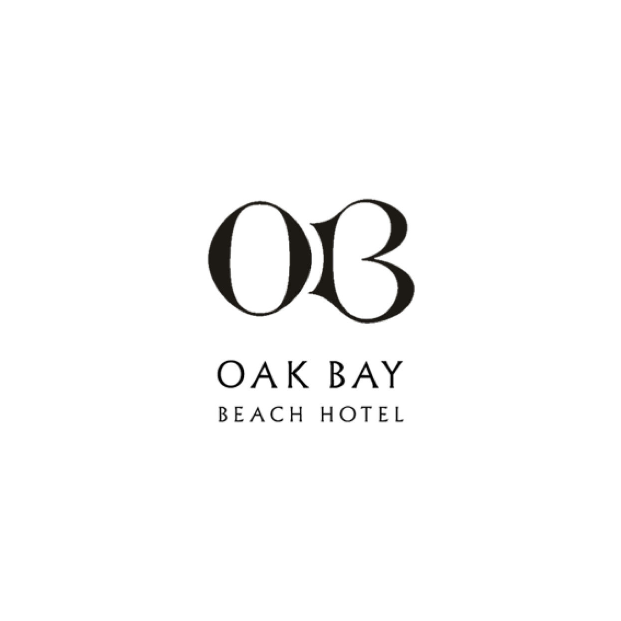 Logo for Oak Bay Beach Hotel. The logo features the stylized initials OB above the words OAK BAY and BEACH HOTEL in a clean, elegant font on a white background, reflecting a sophisticated atmosphere perfect for entertainment and relaxation.