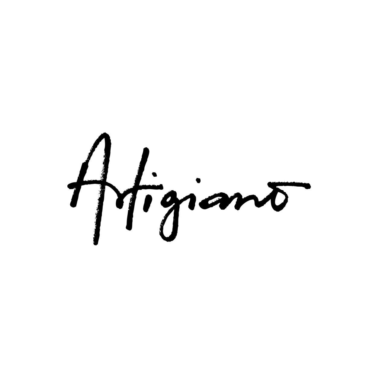 The word Artigiano written in a stylish, black handwritten script on a plain white background, evoking a sense of creativity and entertainment.